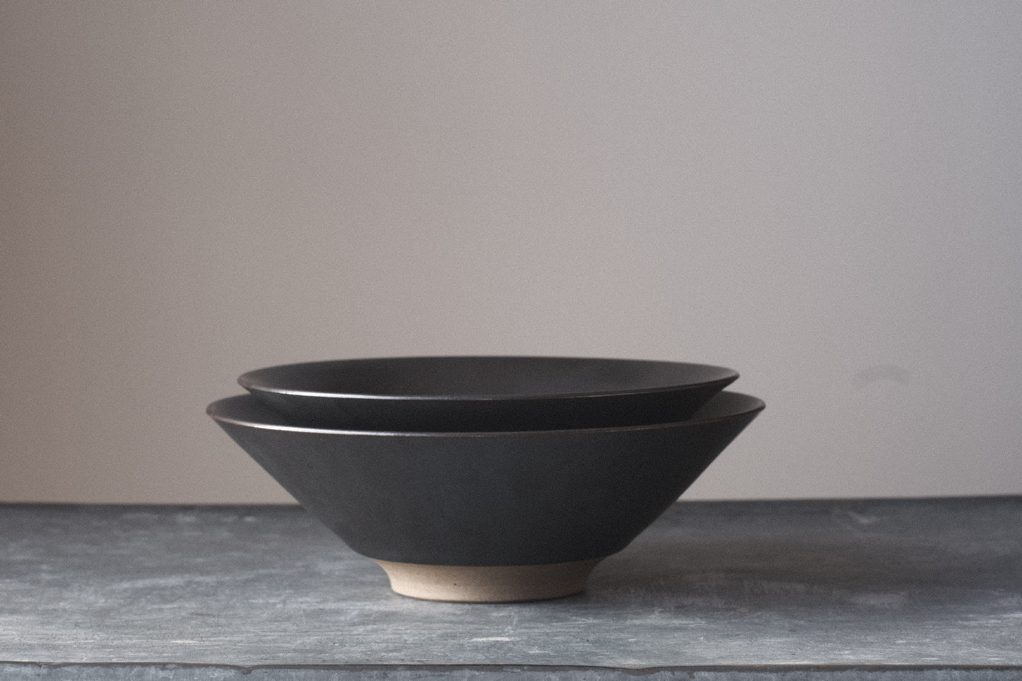 Black Shallow Bowl